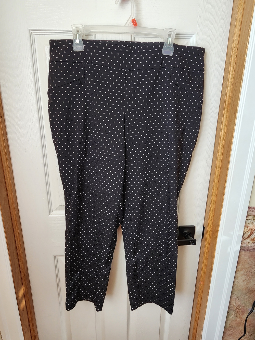 Black Polka Dot Hearts Cropped Trousers
